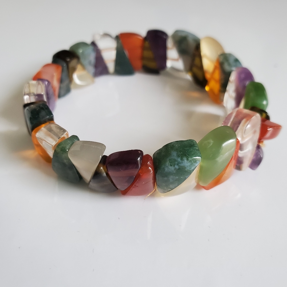 Natural Mixed Crystal Multi Colored Bracelet - image 1